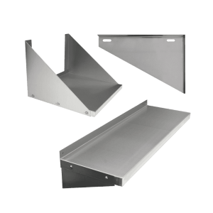 This is an image of stainless steel shelves by Thorinox. Thorinox is a high-quality stainless steel equipment for restaurants and other types of work stations.