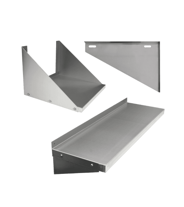 This is an image of stainless steel shelves by Thorinox. Thorinox is a high-quality stainless steel equipment for restaurants and other types of work stations.