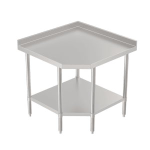 This is an image of a corner table by Thorinox. Thorinox is a high-quality stainless steel equipment for restaurants and other types of work stations.