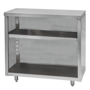 Ceci est une image d'une armoire en acier inoxydable de Thorinox. Thorinox est un équipement en acier inoxydable de haute qualité destiné aux restaurants et autres types de postes de travail.