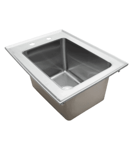 This is an image of a stainless steel drop-in sink by Thorinox. Thorinox is a high-quality stainless steel equipment for restaurants and other types of work stations.