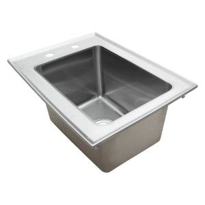 This is an image of a stainless steel drop-in sink by Thorinox. Thorinox is a high-quality stainless steel equipment for restaurants and other types of work stations.