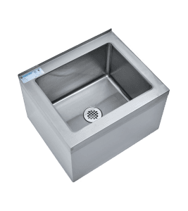 This is an image of a stainless steel mop sink by Thorinox. Thorinox is a high-quality stainless steel equipment for restaurants and other types of work stations.