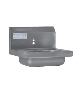 This is an image of a stainless steel standalone hand sink by Thorinox. Thorinox is a high-quality stainless steel equipment for restaurants and other types of work stations.