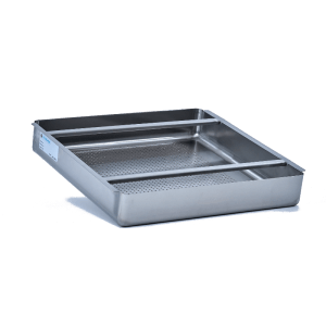 Ceci est une image d'un panier à vaisselle en acier inoxydable de Thorinox. Thorinox est un équipement en acier inoxydable de haute qualité destiné aux restaurants et autres types de postes de travail.